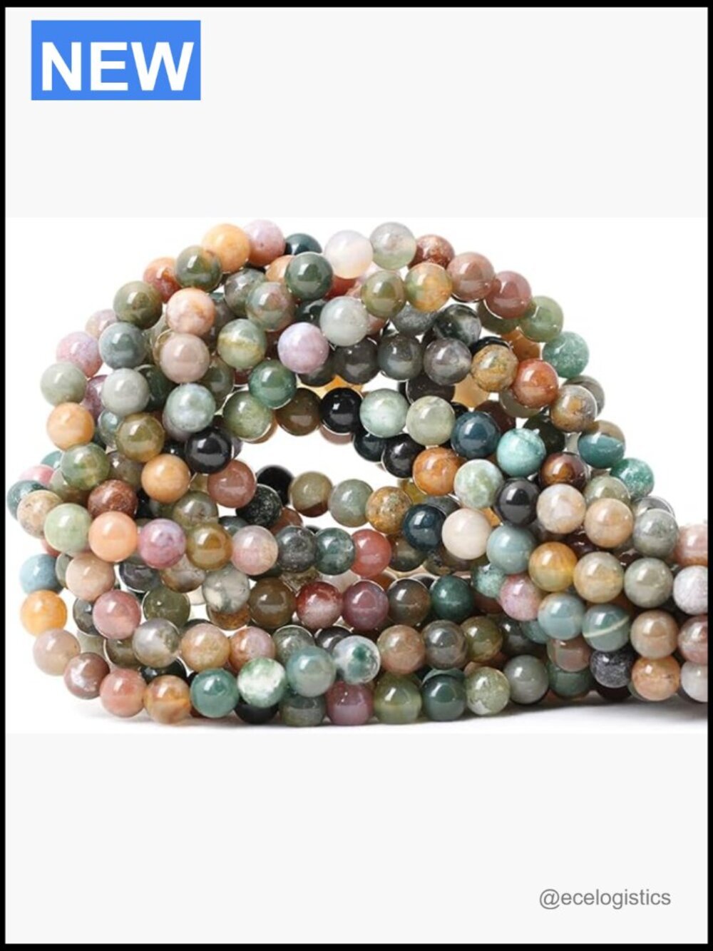 60 Natural Indian Agate Beads 6mm Round Loose Beads 15" Strand for Jewelry